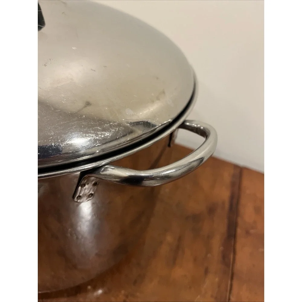 Vintage Farberware Stainless Steel 16 qt Stockpot Aluminum Clad w/ Lid Pot USA